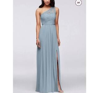 David’s Bridal One Shoulder Maxi Bridesmaid Dress Size 2